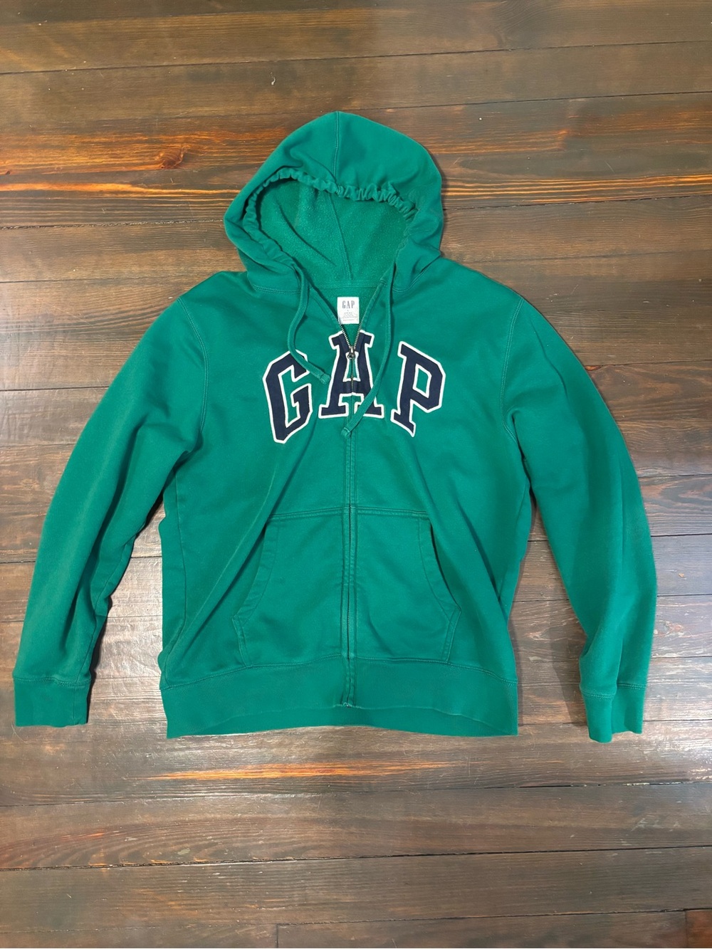 GAP Teal Green Full-Zip Hoodie with Collegiate Logo